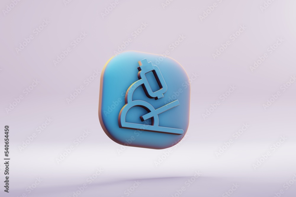 Poster beautiful illustration healthy blue microscope symbol icons on a bright pink background. 3d renderin