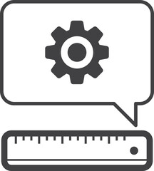 Ruler and cog illustration in minimal style