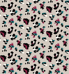 Fototapeta na wymiar Seamless leopard pattern, animal print.