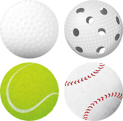 Golf, floorball, tennis and baseball balls