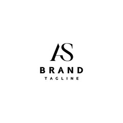 Minimalist Initial Letter AS Logo Design. Monogram of the letters A and S.