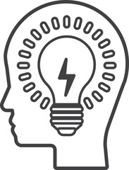 light bulbs and ideas illustration in minimal style