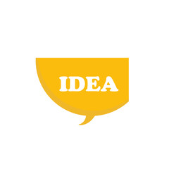 Idea yellow cartoon, hand draw speech bubble