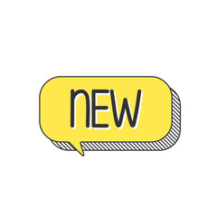New sign. new square speech bubble. new