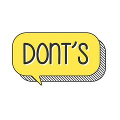 Don'ts on doodle speech bubble