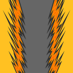 Abstract background with orange jagged spike pattern and with some copy space area