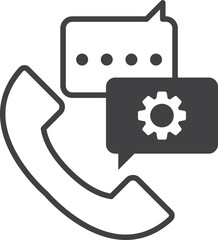 phone and cog illustration in minimal style