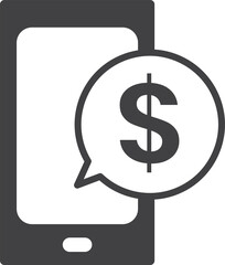 smartphone and money illustration in minimal style