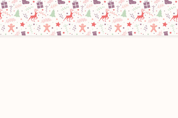 Christmas background with festive decorations and copyspace. Vector