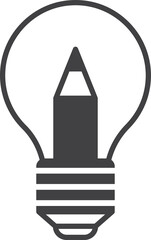 light bulb and pencil illustration in minimal style