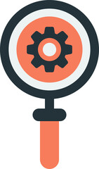 Obraz premium magnifying glass and cogs illustration in minimal style
