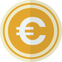 euro coin illustration in minimal style