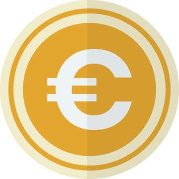 euro coin illustration in minimal style
