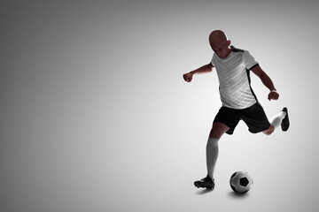 Fototapeta na wymiar Soccer player isolated on white background