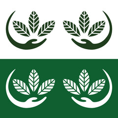 Care leaf vector logo design 