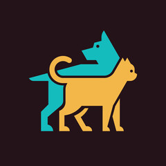 Dog and cat logo. Icon design. Template elements