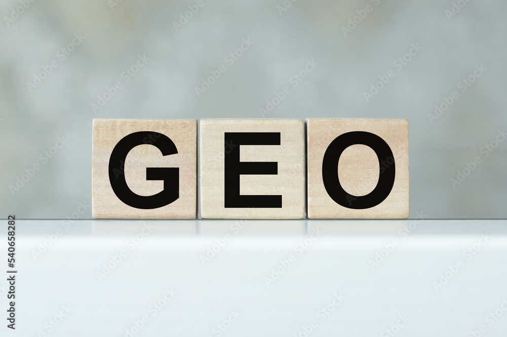 Poster a wooden block with the word geo a microformat for marking up geographical coordinates in xhtml writ