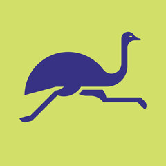 Ostrich Logo. Icon design. Template elements