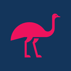 Ostrich Logo. Icon design. Template elements