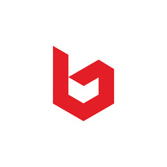 letter bv simple geometric logo vector