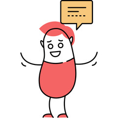 Character talk icon vector speech bubble dialog