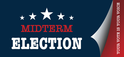 Midterm election - Vote, Midterm Election 2022 USA banner , card 