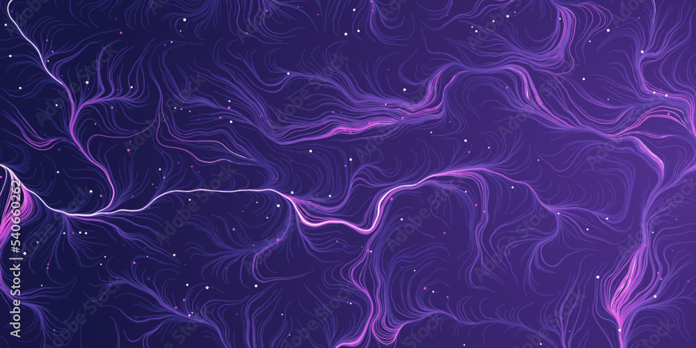 Poster abstract dark modern style geometric background design, blue and purple 3d flowing flashing spreadin