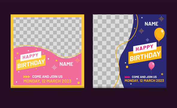 Beautiful happy birthday card templates
