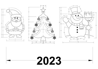 New Year Symbols - Blueprint