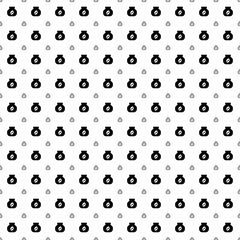 Square seamless background pattern from geometric shapes are different sizes and opacity. The pattern is evenly filled with big black instant coffee symbols. Vector illustration on white background