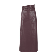 Dark Brown women's skirt made of genuine leather