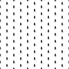 Square seamless background pattern from geometric shapes. The pattern is evenly filled with big black samurai symbols. Vector illustration on white background