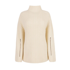 Women's cream color turtleneck with sleeves