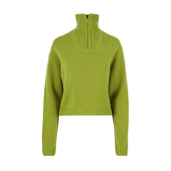 Women's green turtleneck with sleeves