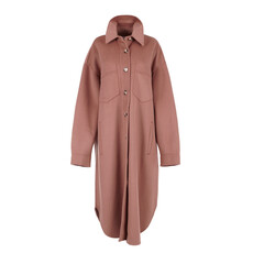 Women's long brown cashmere coat