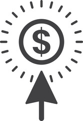 money and cursor illustration in minimal style