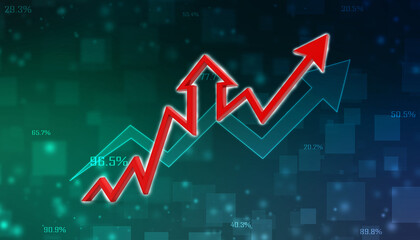 3d rendering business graph and documents. Stock market chart. Business graph background, Financial Background