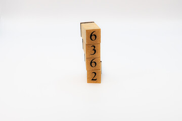 木ブロック　数字　ナンバー　Number　6362