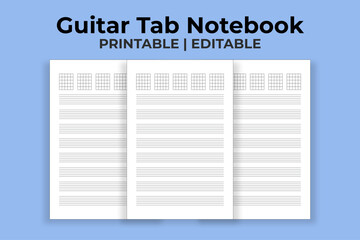 Guitar Tab Notebook - obrazy, fototapety, plakaty