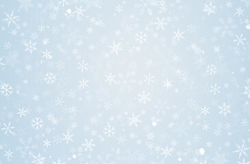 winter light blue background with snowflakes