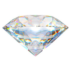 Rich dimond on white background isolated object. Realistic shining white diamond jewel. 3d illustration