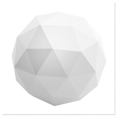 White dodecahedron Sphere isolated. Sphere mockup. 3d illustration