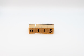 木ブロック　数字　ナンバー　Number　6415