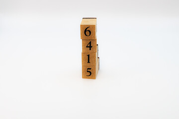 木ブロック　数字　ナンバー　Number　6415
