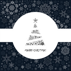 badges, christmas tree and snowflakes greeting card, new year,christmas, logo