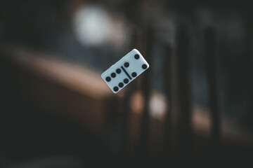 dice on a blue background