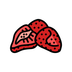 strawberry dried fruit color icon vector. strawberry dried fruit sign. isolated symbol illustration