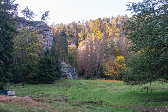 Idyllic and panoramic view of Czech Republic, National Park, Bohemian Switzerland, České Švýcarsko