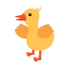 Cartoon illustration. Duckling is an animal and a family duckling.