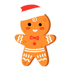 Vector illustration of an isolated gingerbread man